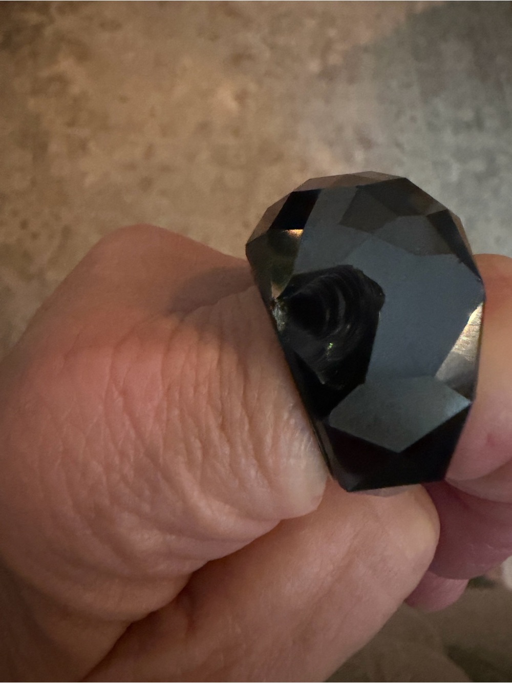 Swarovski Nirvana Ring-Black Faceted Crystal Statement Ring size 60 (8.5-9) - Picture 6 of 7